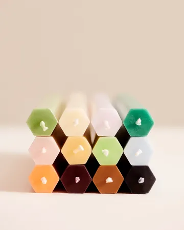 Hexagon Candle light mix 4-pack - Dark - HAY