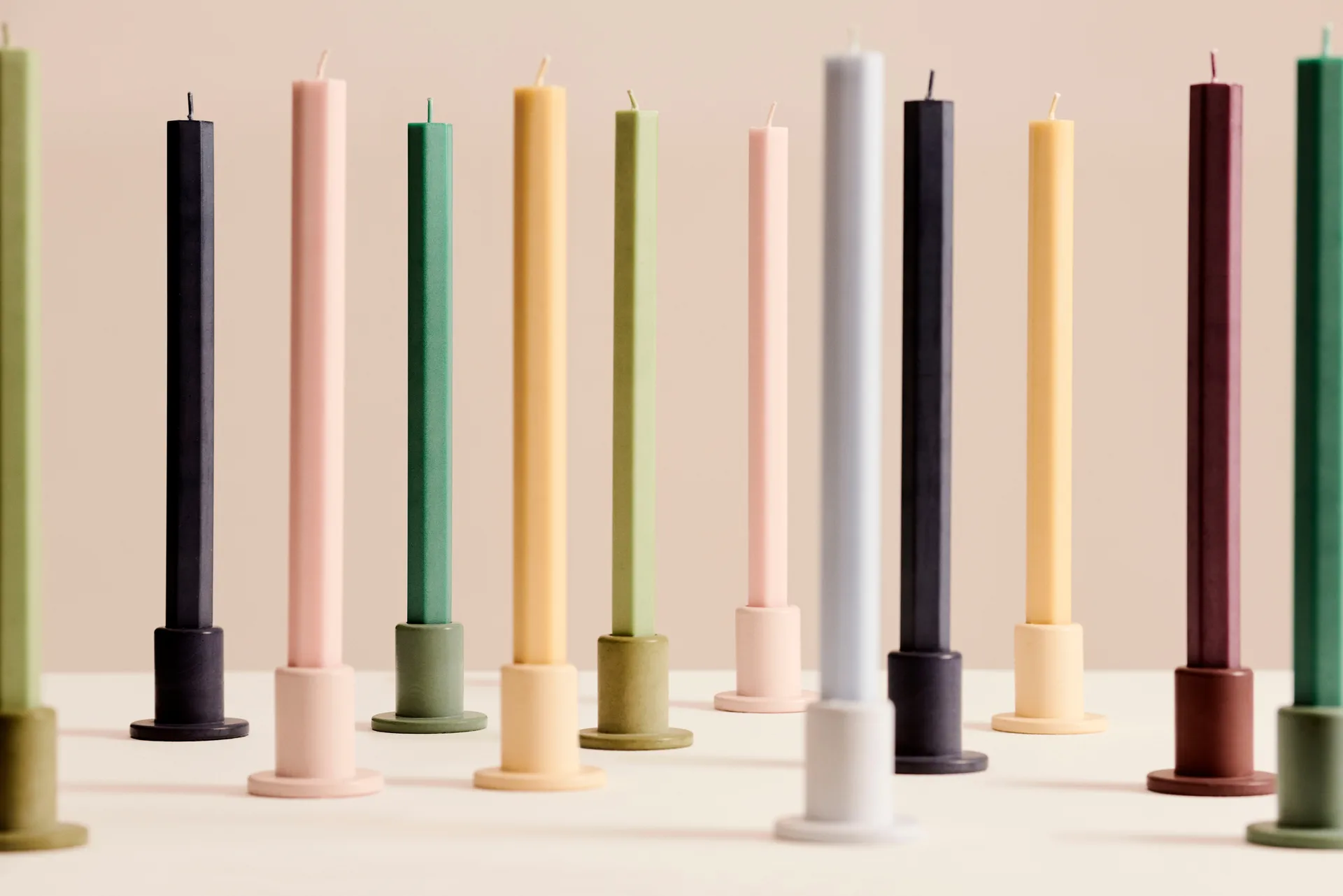 Hexagon Candle light mix 4-pack, Dark HAY