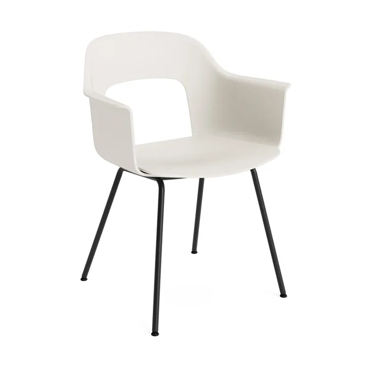 Layout Armchair 211 armchair - Cream white-black lacquered steel - HAY