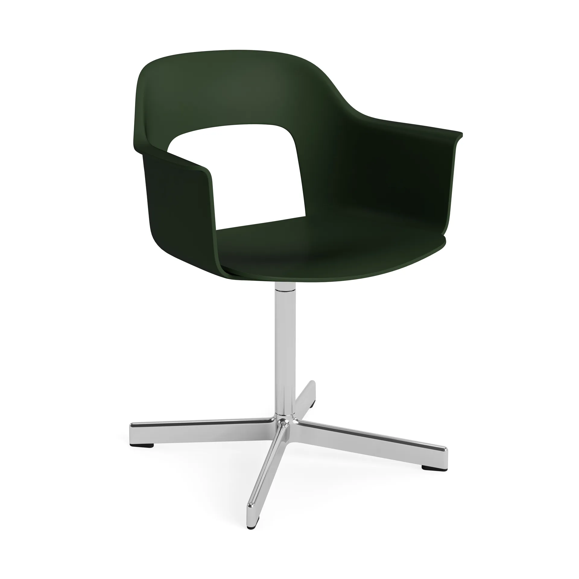 Layout Armchair 231 office chair, Bottle green-polished aluminium 4 star swivel base HAY