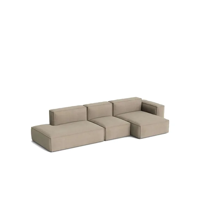 Mags Soft Low Armrest sofa 2.5-seater combination 3 - Linara beige, right-hand, removable cover - HAY