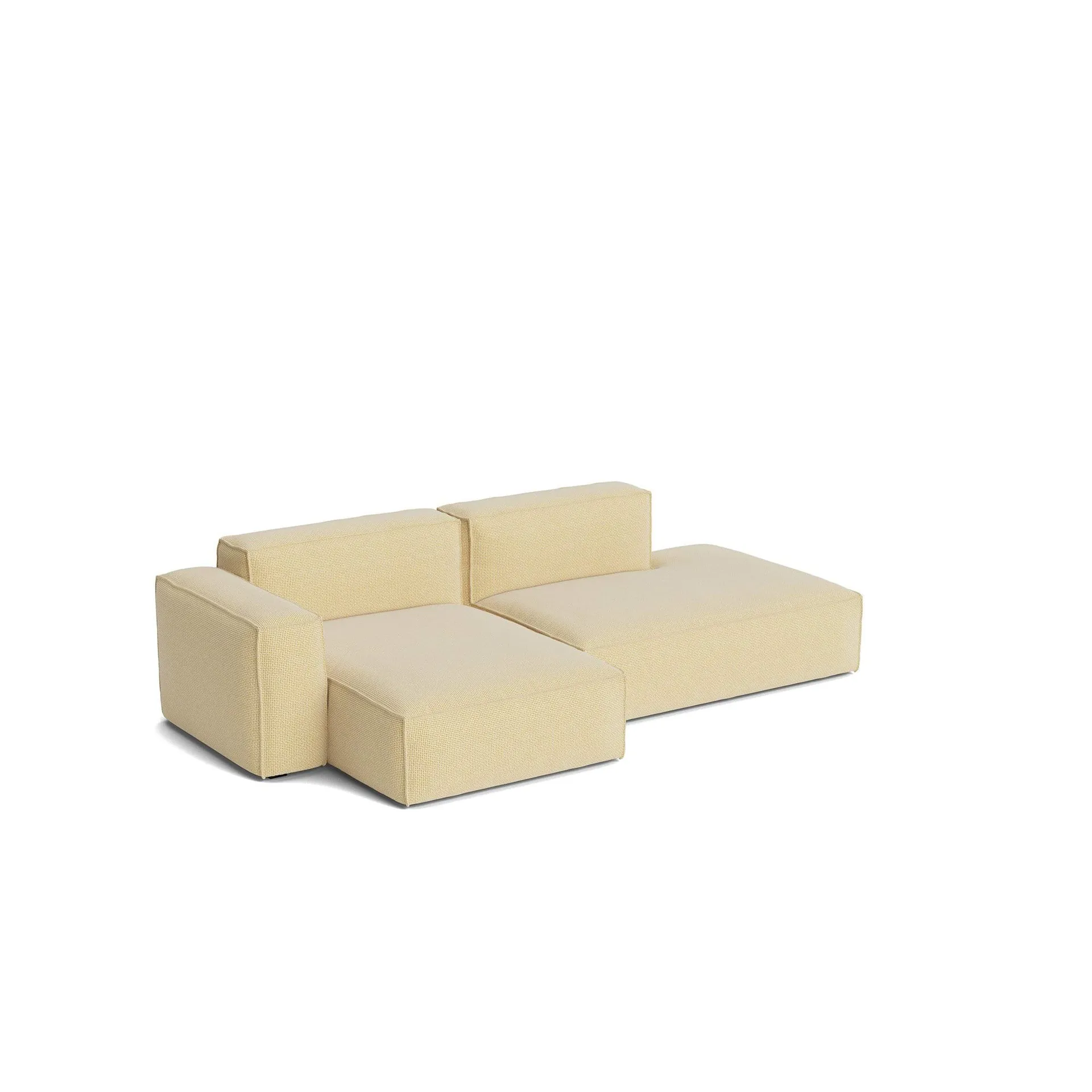 Mags Soft Low Armrest sofa 2.5-seater combination 3, Tartaglia Ocre white, left-facing, removable cover HAY