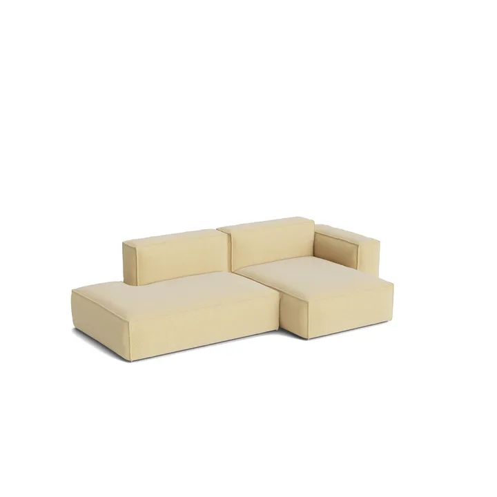 Mags Soft Low Armrest sofa 2.5-seater combination 3 - Tartaglia Ocre white, right-hand, removable cover - HAY
