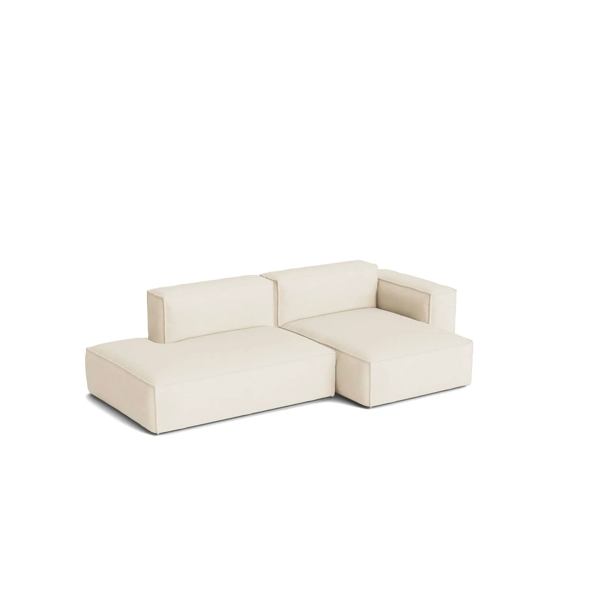 Mags Soft Low Armrest sofa 2.5-seater combination 3, Turf cream, right-hand, removable cover HAY