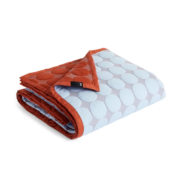 Mega Dot organic bedspread 195x245 cm - Light blue - HAY