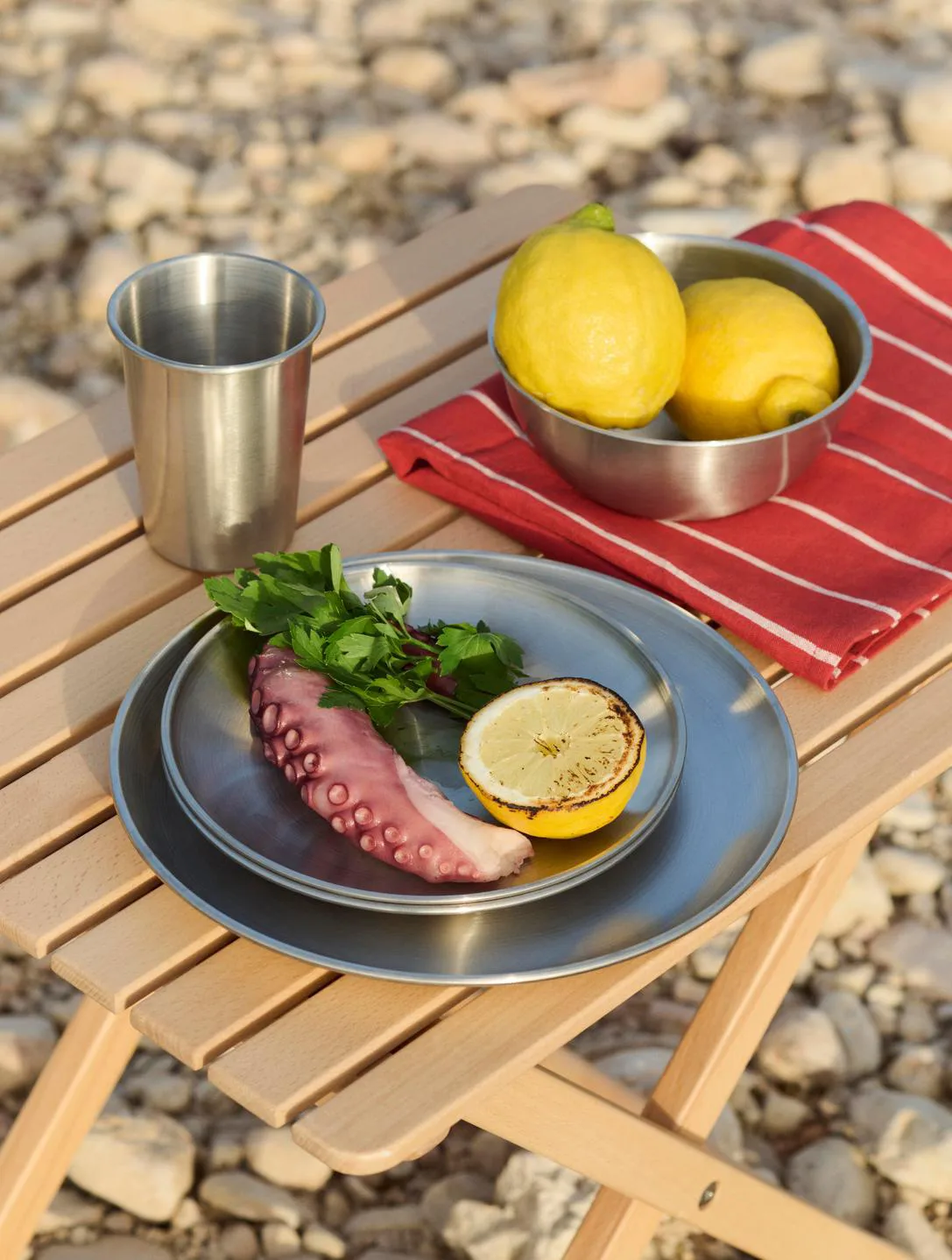 Outdoor Market kitchen towel, Beige-red, 2-pack HAY