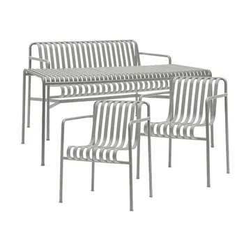 Palissade dining set 2 Dining armchair + bench 170x90 cm sky grey - HAY