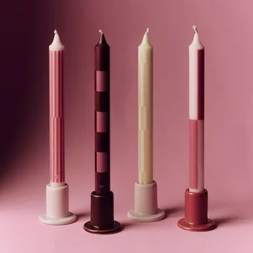 Pattern candle mix 4-pack - Pink-bordeaux - HAY