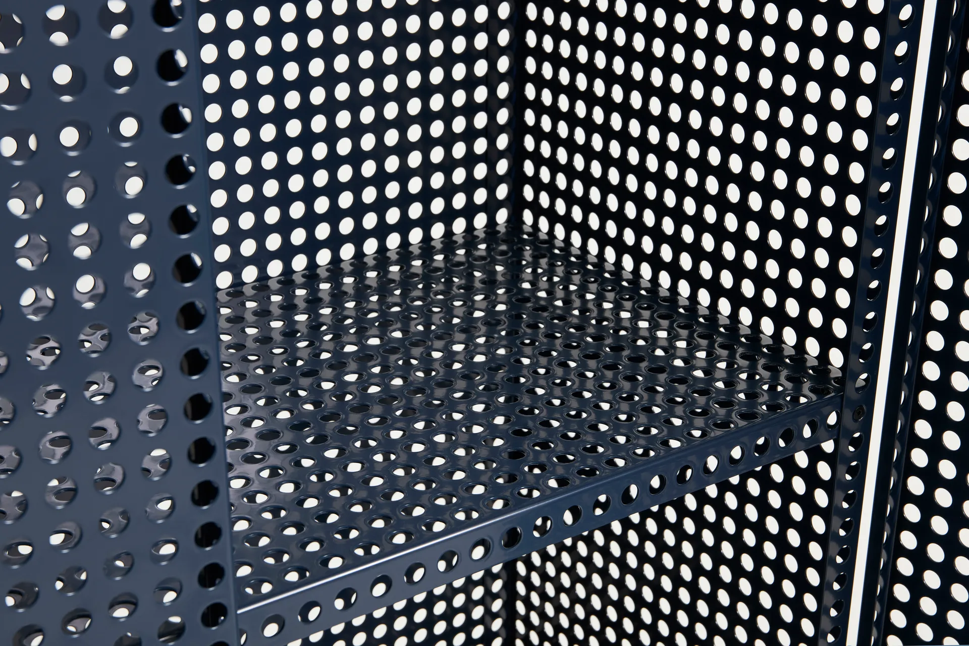 Perforated Cabinet cabinet large, Steel blue HAY