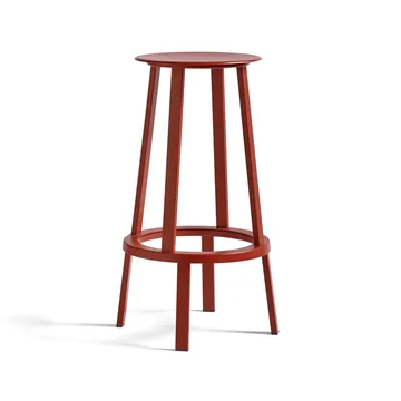 Revolver bar stool - Red, high - HAY