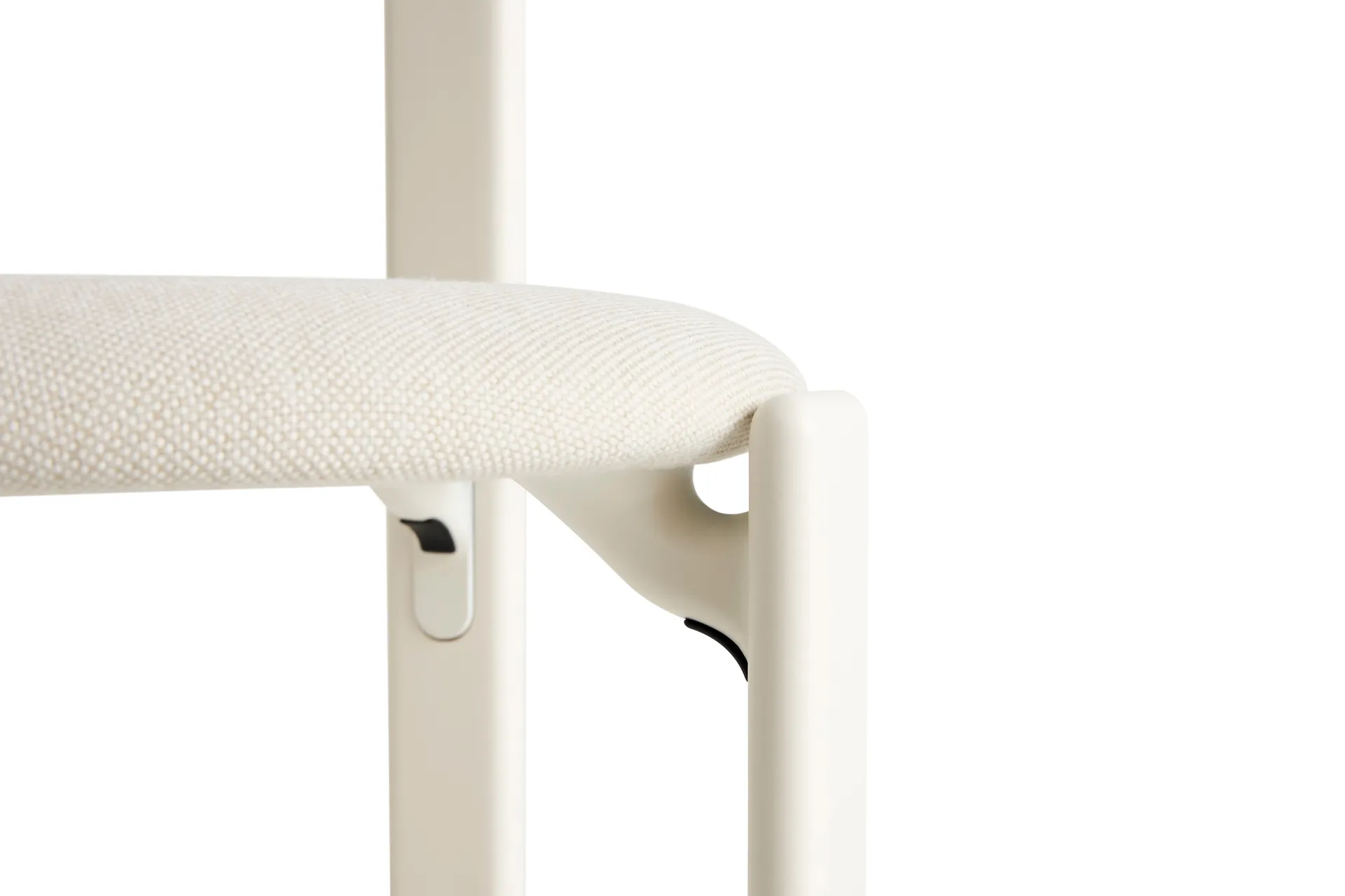 Rey chair upholstered seat, Mode 011-cream white HAY