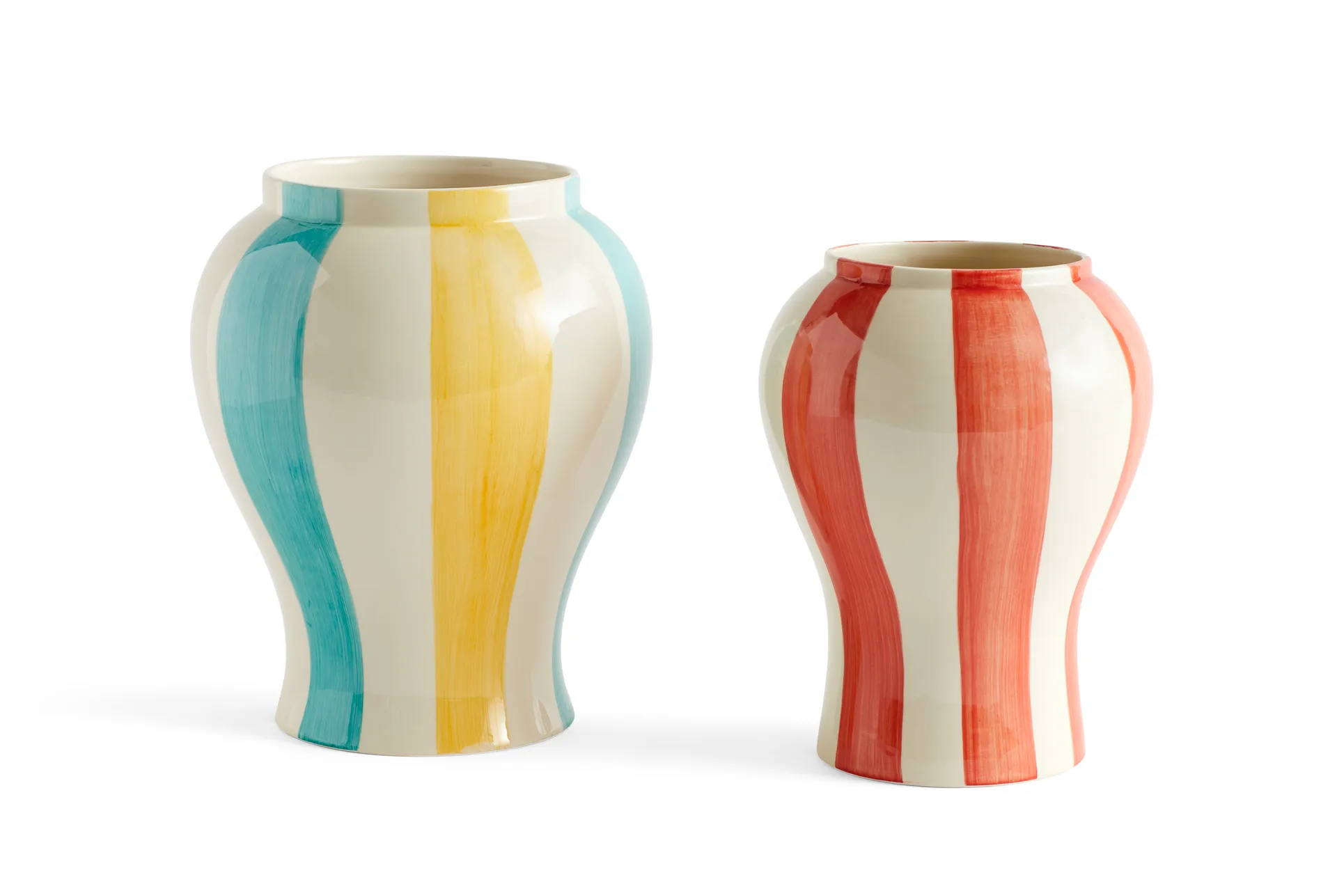 Sobremesa stripe vase S 22 cm, Red HAY