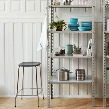 Soft Edge 30 Low bar stool - Water-based lacquered oak-chrome - HAY