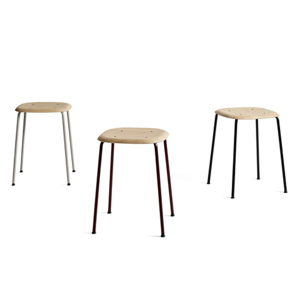 Soft Edge 70 stool, Smoked oak-black steel frame HAY