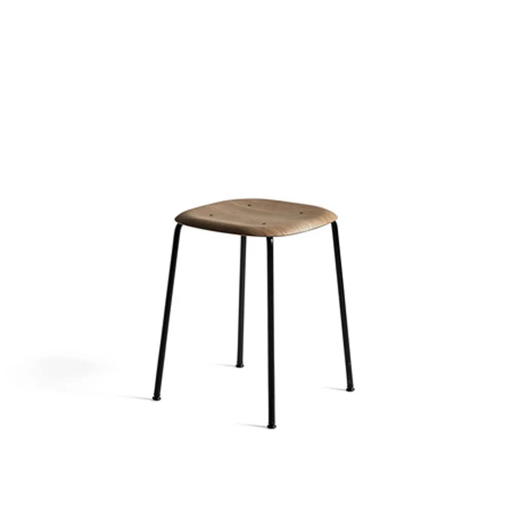 Soft Edge 70 stool, Smoked oak-black steel frame HAY