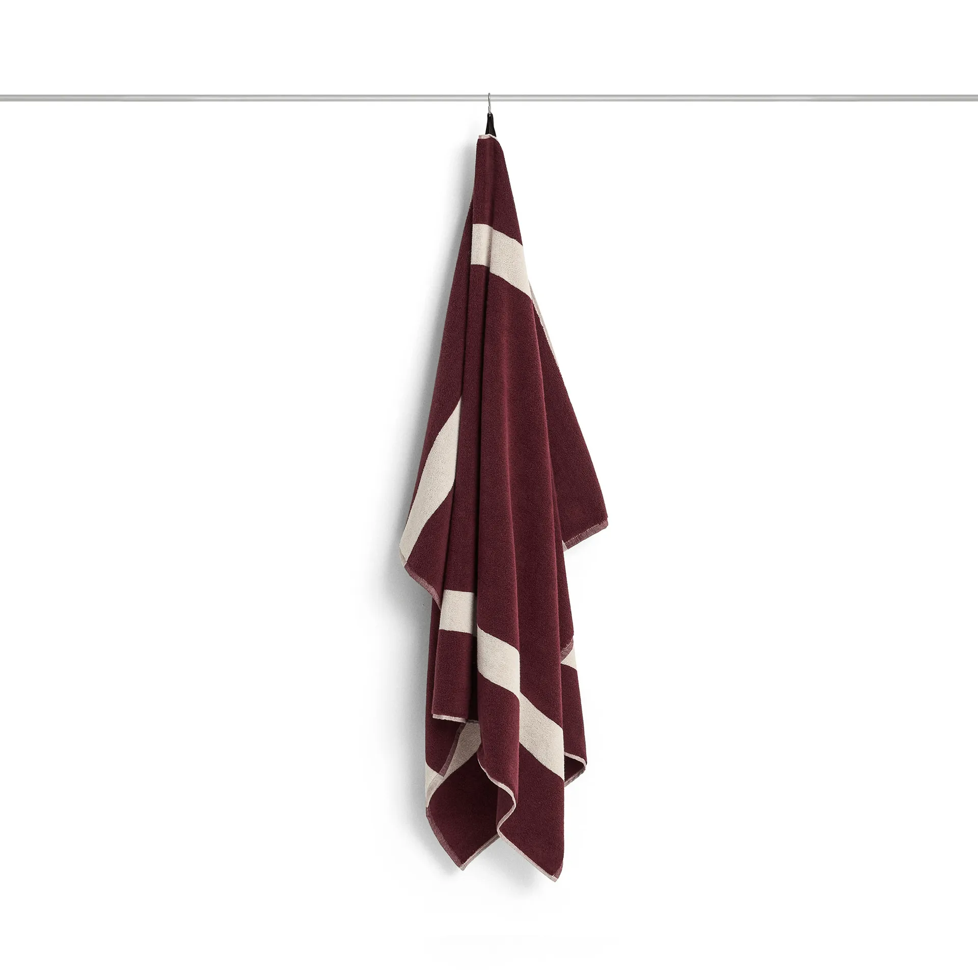 Stripe towel, Burgundy, 100x150 cm HAY