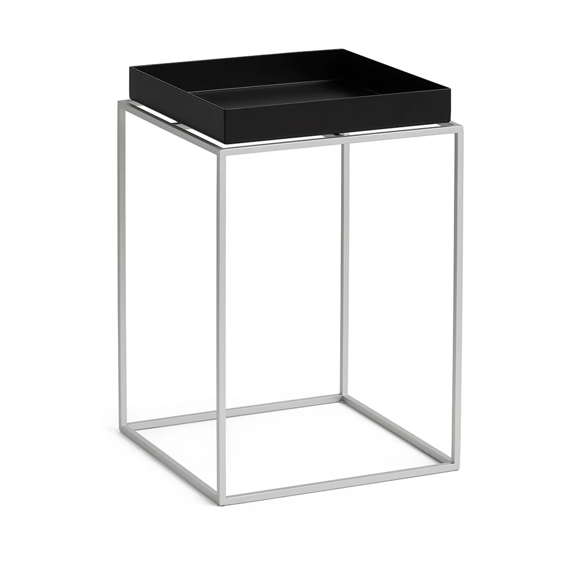 Tray Table medium side table, Black-silicone grey, 30x30x44 cm HAY