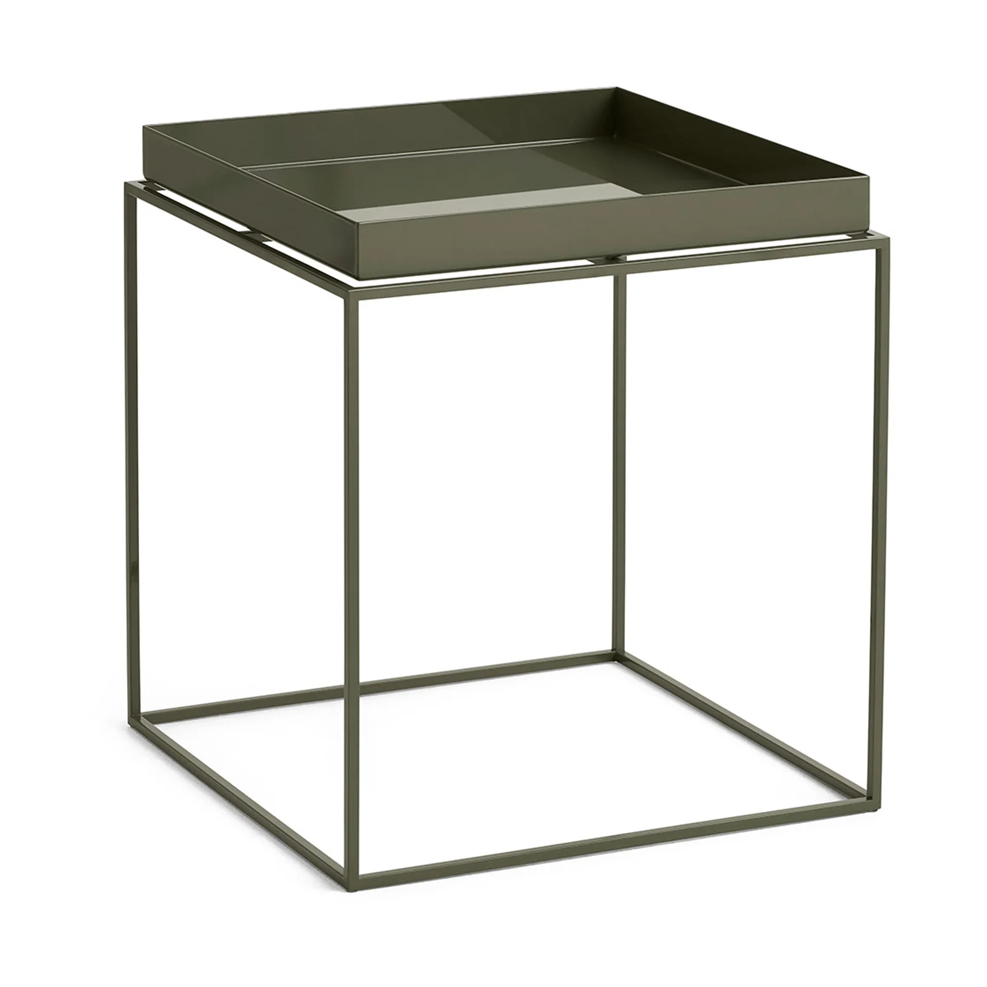 Tray Table medium side table, Olive green, 40x40x44 cm HAY