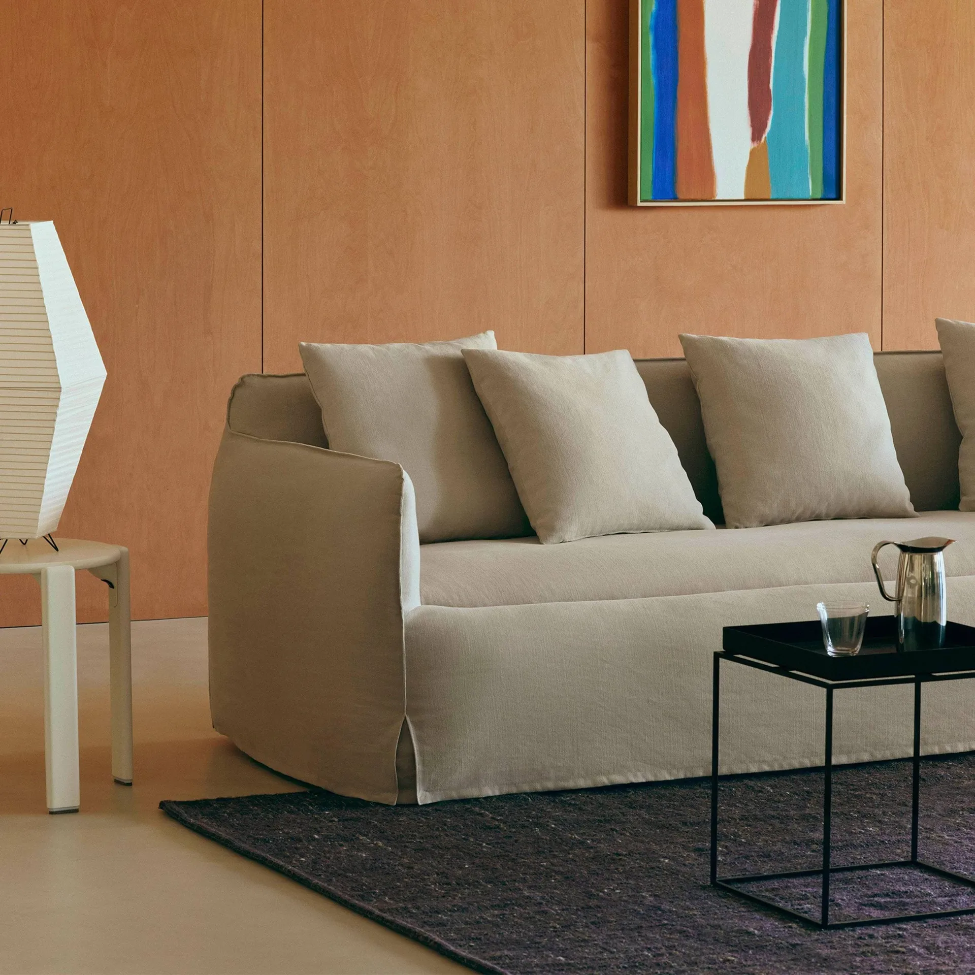 Tray Table medium side table, Warm beige, 30x30x44 cm HAY