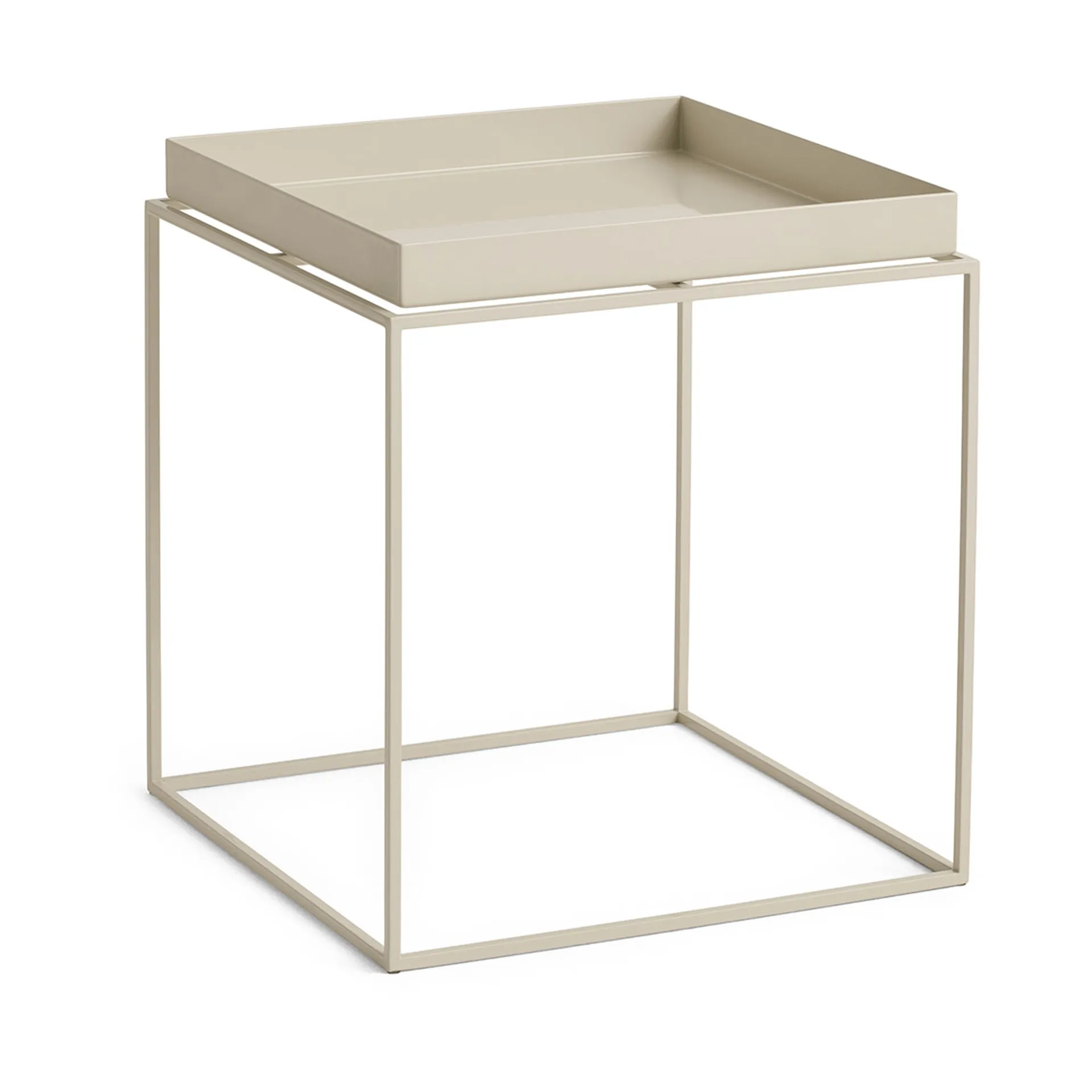 Tray Table medium side table, Warm beige, 40x40x44 cm HAY