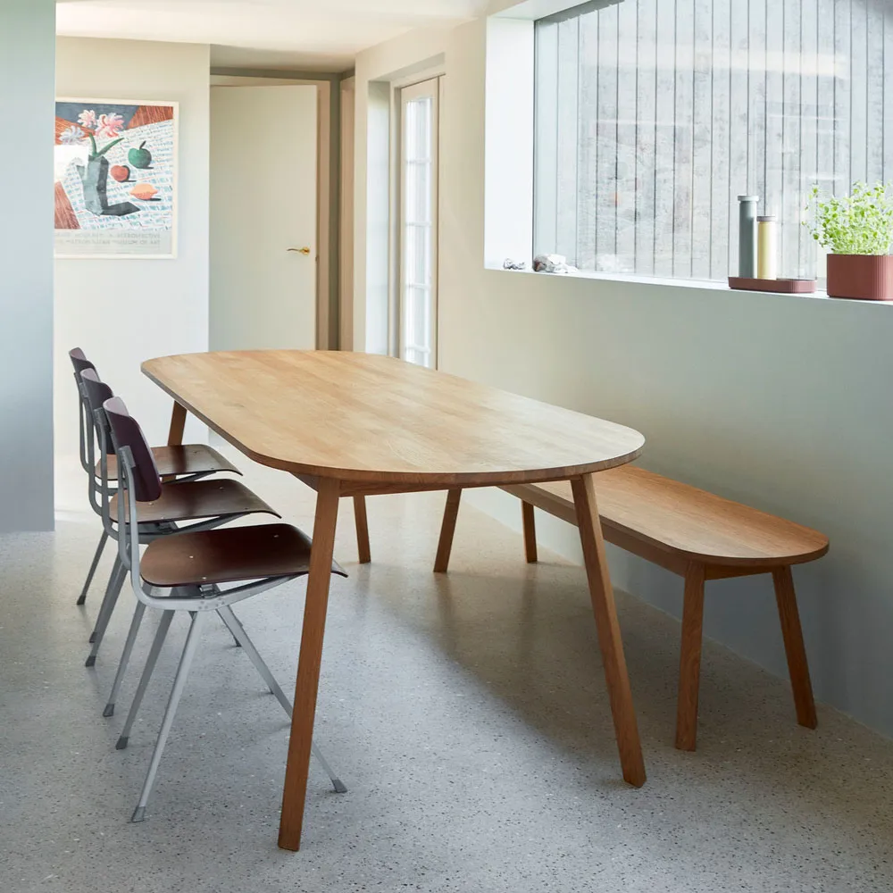 Triangle Leg dining table, Lacquered oak, 200x85 cm HAY