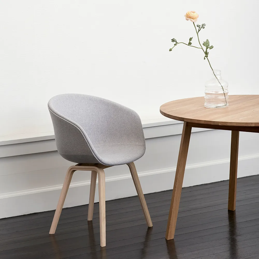 Triangle Leg dining table, Lacquered oak, 250x85 cm HAY