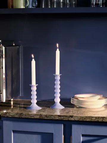 Wavy candle holder large 21 cm - Jade light blue - HAY