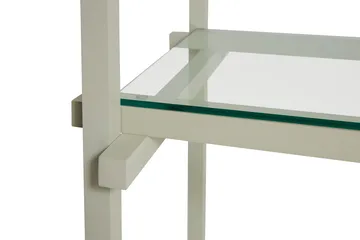 Woody Column shelf - Beech-clear glass, low - HAY