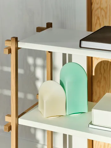 Woody Column shelf - Oak-almond white, low - HAY