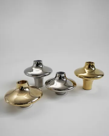 Doublet no. 01 small candlestick - Chrome - Hein Studio