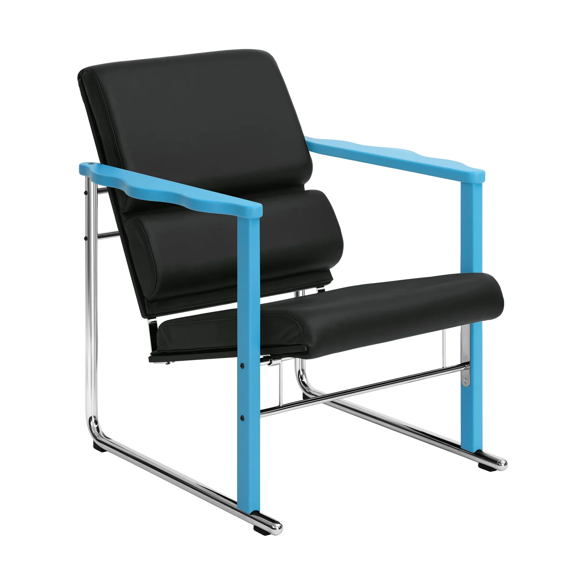 Experiment 502 lounge chair, Blue-black leather Hem