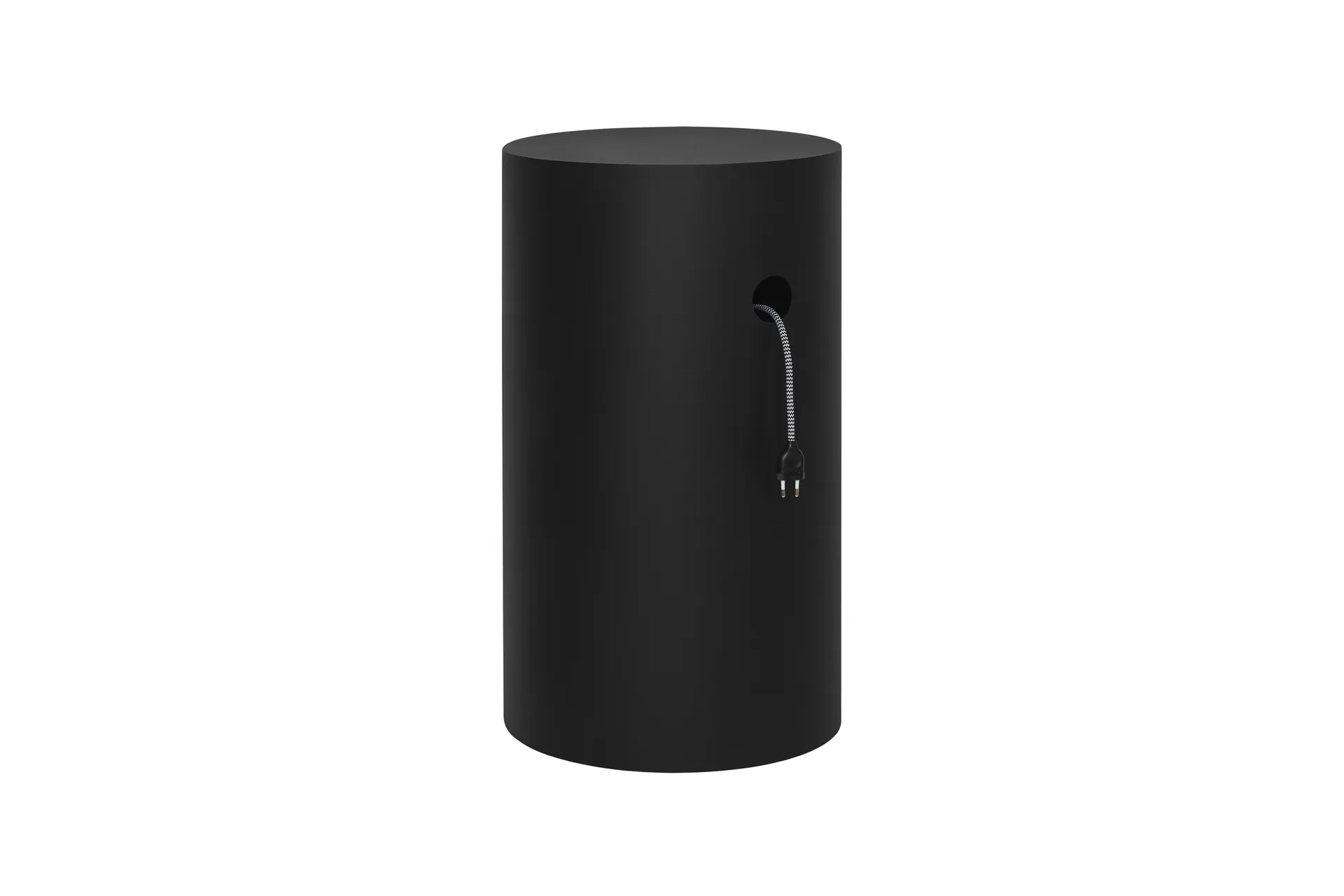 Hide pedestal Ø38x68 cm, Jet black textured Hem