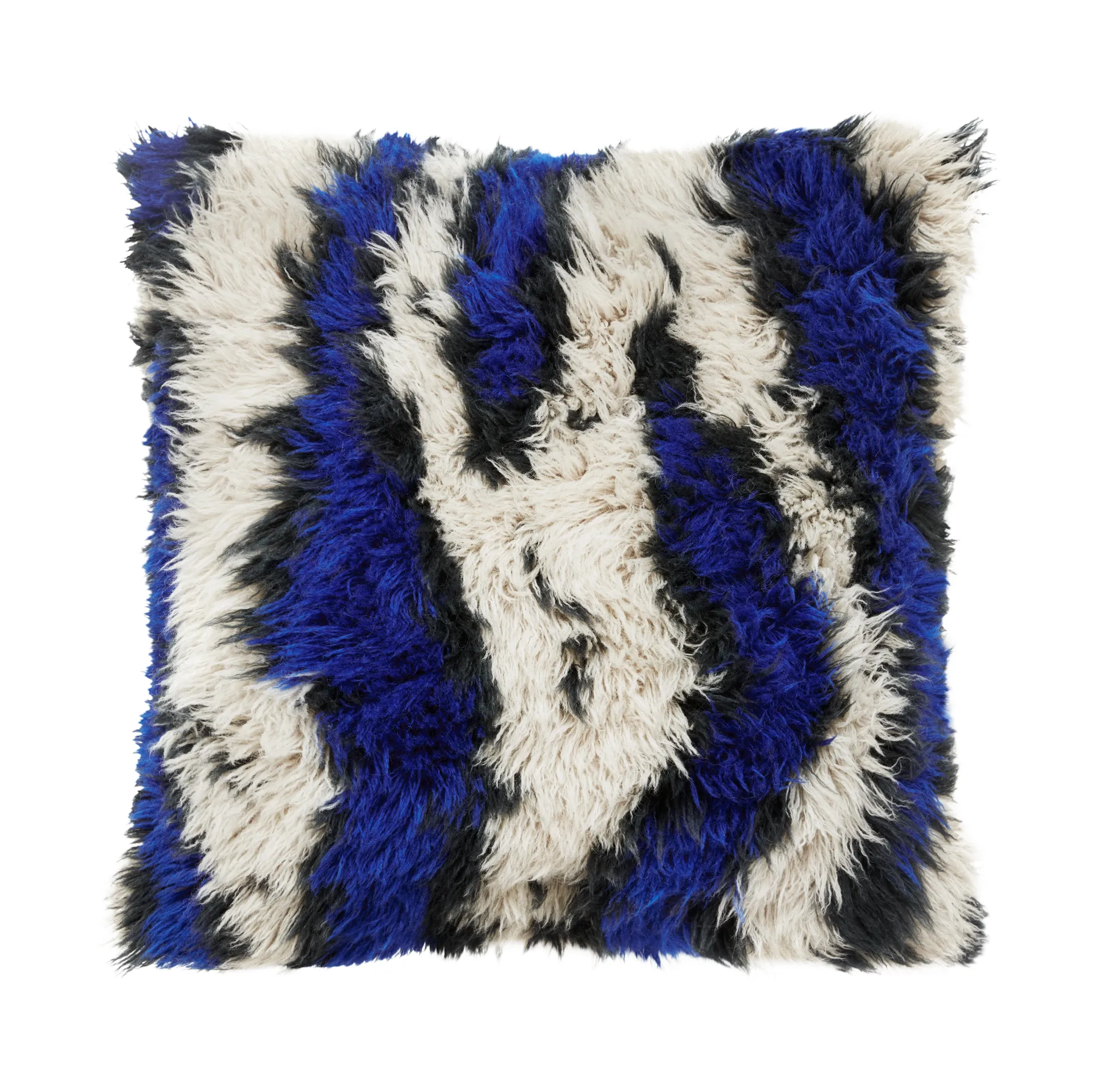 Monster cushion Medium 50x50 cm, Ultramarine blue-off white Hem