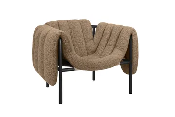 Puffy lounge chair - Sawdust-black grey - Hem