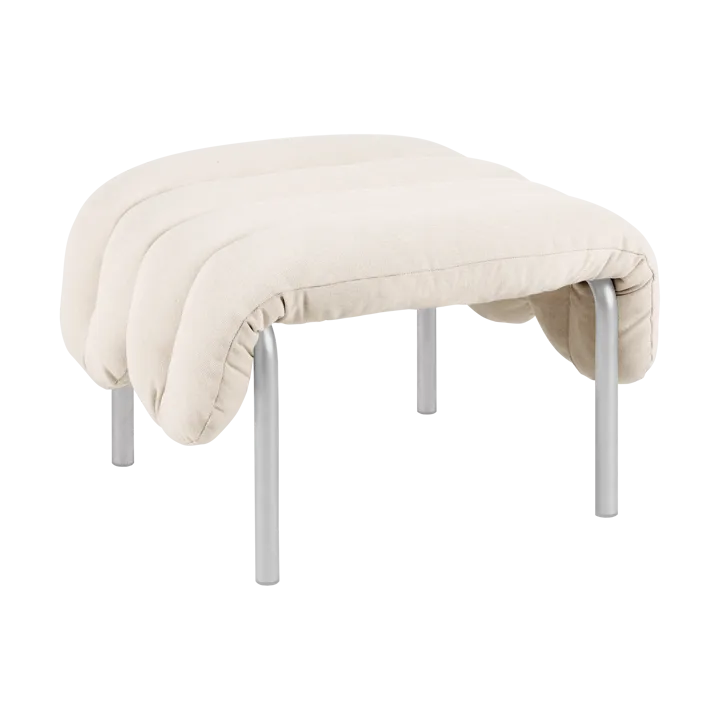 Puffy ottoman 58x67 cm - Natural-stainless steel - Hem