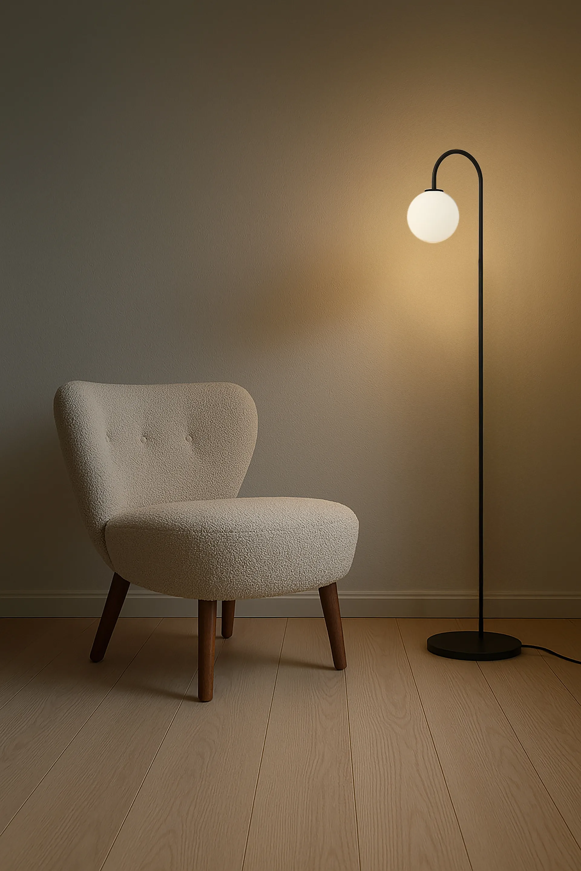 Ballon floor lamp 137 cm, Black Herstal