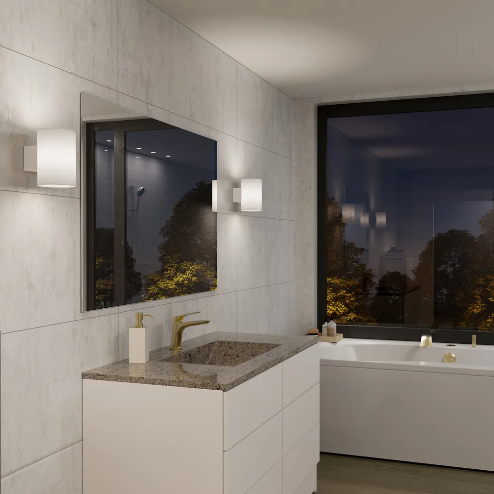 Evoke wall lamp large, White-opal glass Herstal