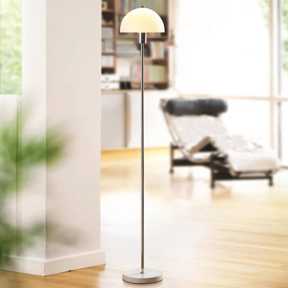 Vienda floor lamp, white-glass Herstal