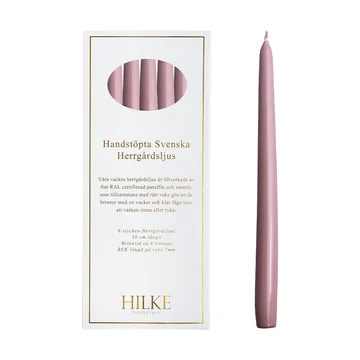 Herrgårdsljus candles 30 cm 6-pack  - Pink metallic - Hilke Collection