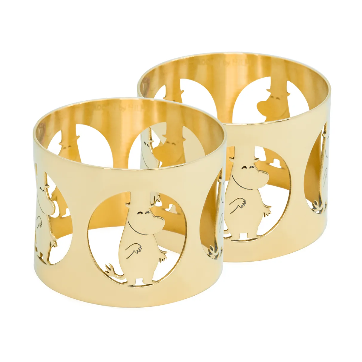 Hilke X Moomin napkin rings Moominpappa 2-pack, Nickel-plated brass Hilke Collection