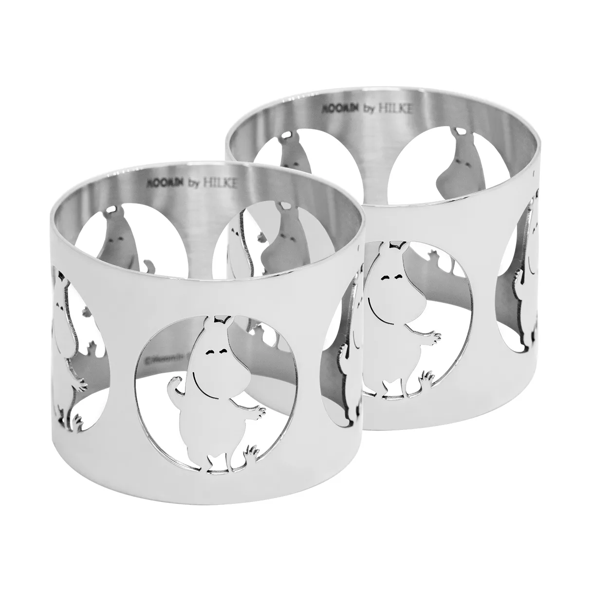 Hilke X Moomin Napkin Rings Moomintroll 2-pack, Nickel-plated brass Hilke Collection