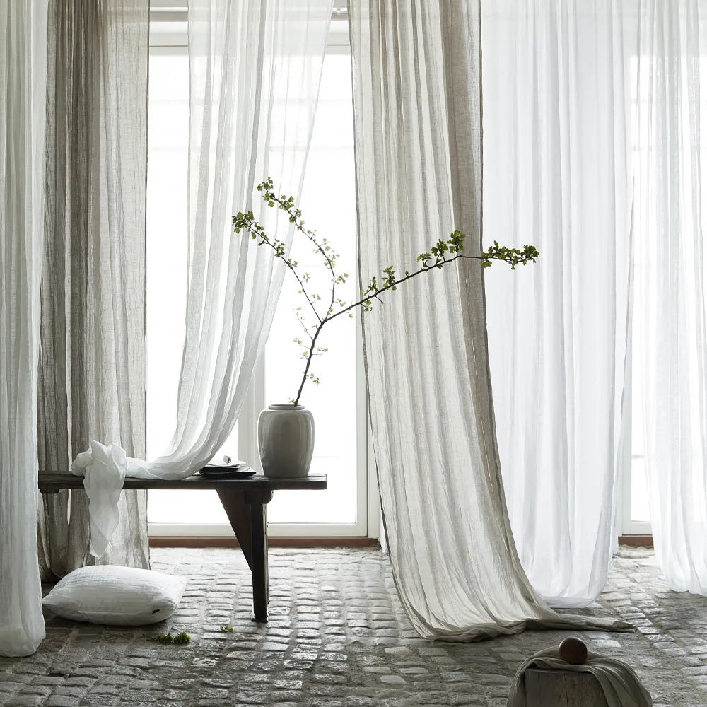 Dalsland curtain, Charcoal, pleat band and channel Himla