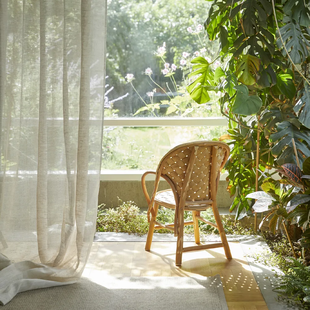 Dalsland curtain, Charcoal, pleat band and channel Himla