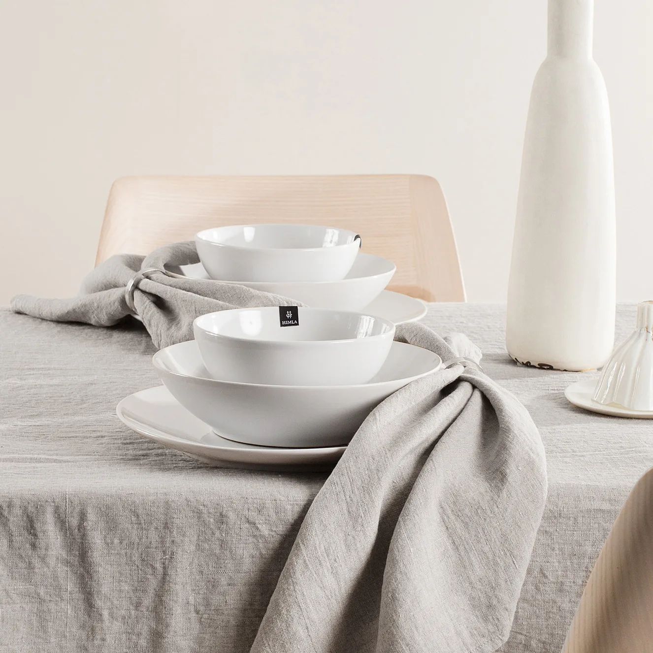 Sunshine napkin 4-pack, Ash (light grey) Himla