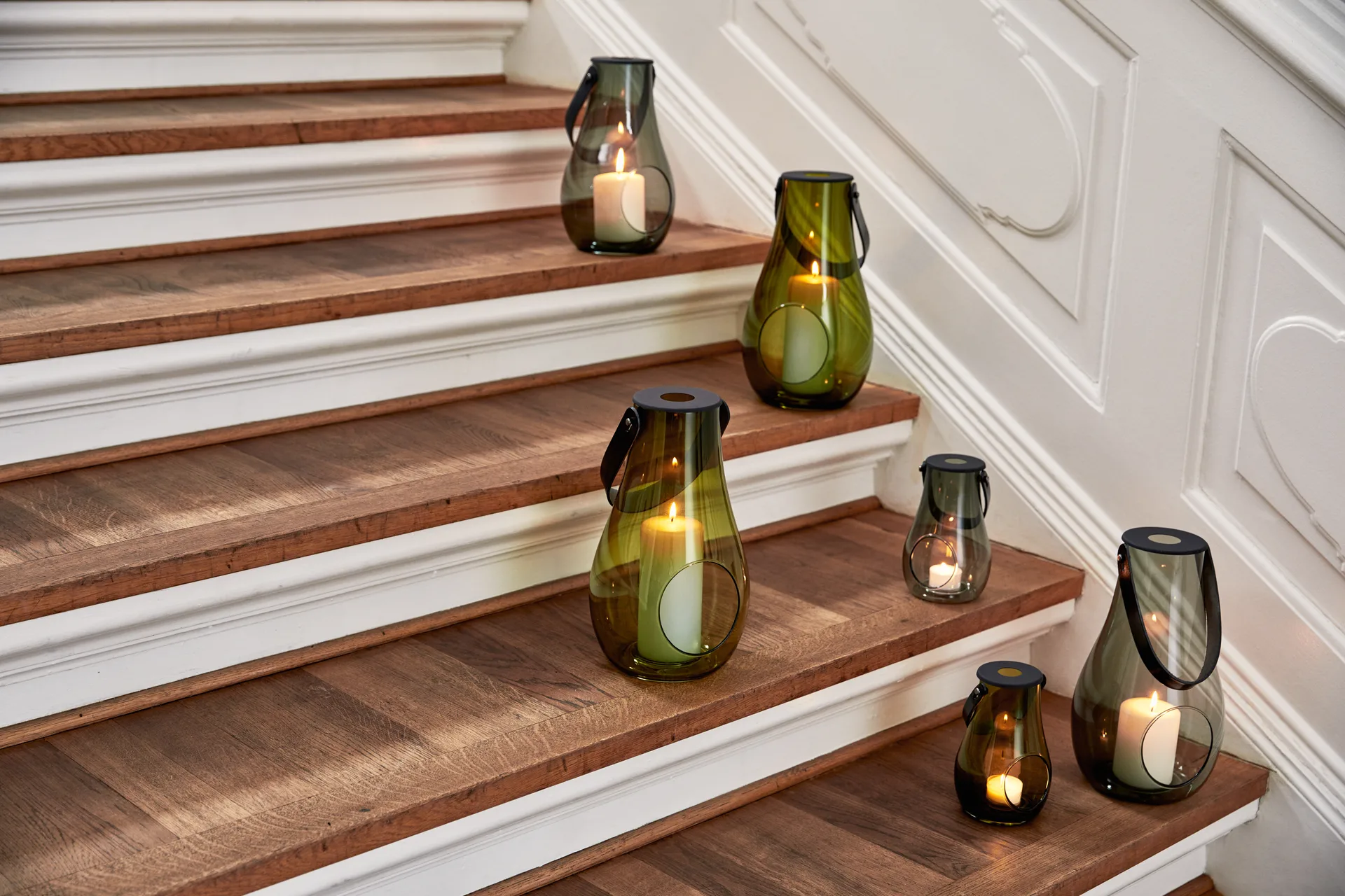 Design With Light lantern olive green, 29 cm Holmegaard