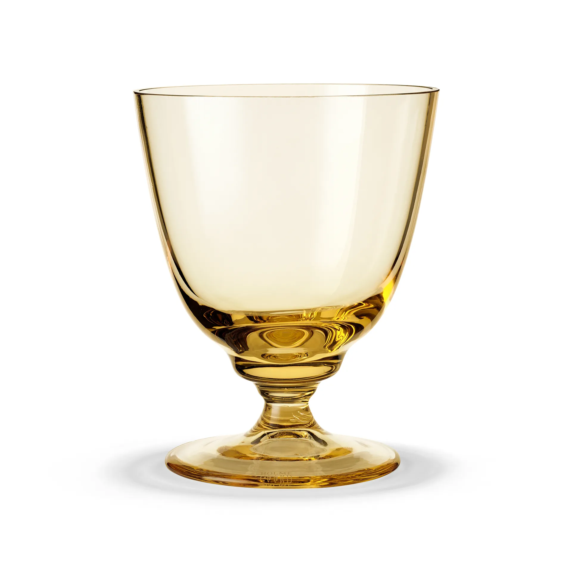 Flow glass on base 35 cl, Amber Holmegaard
