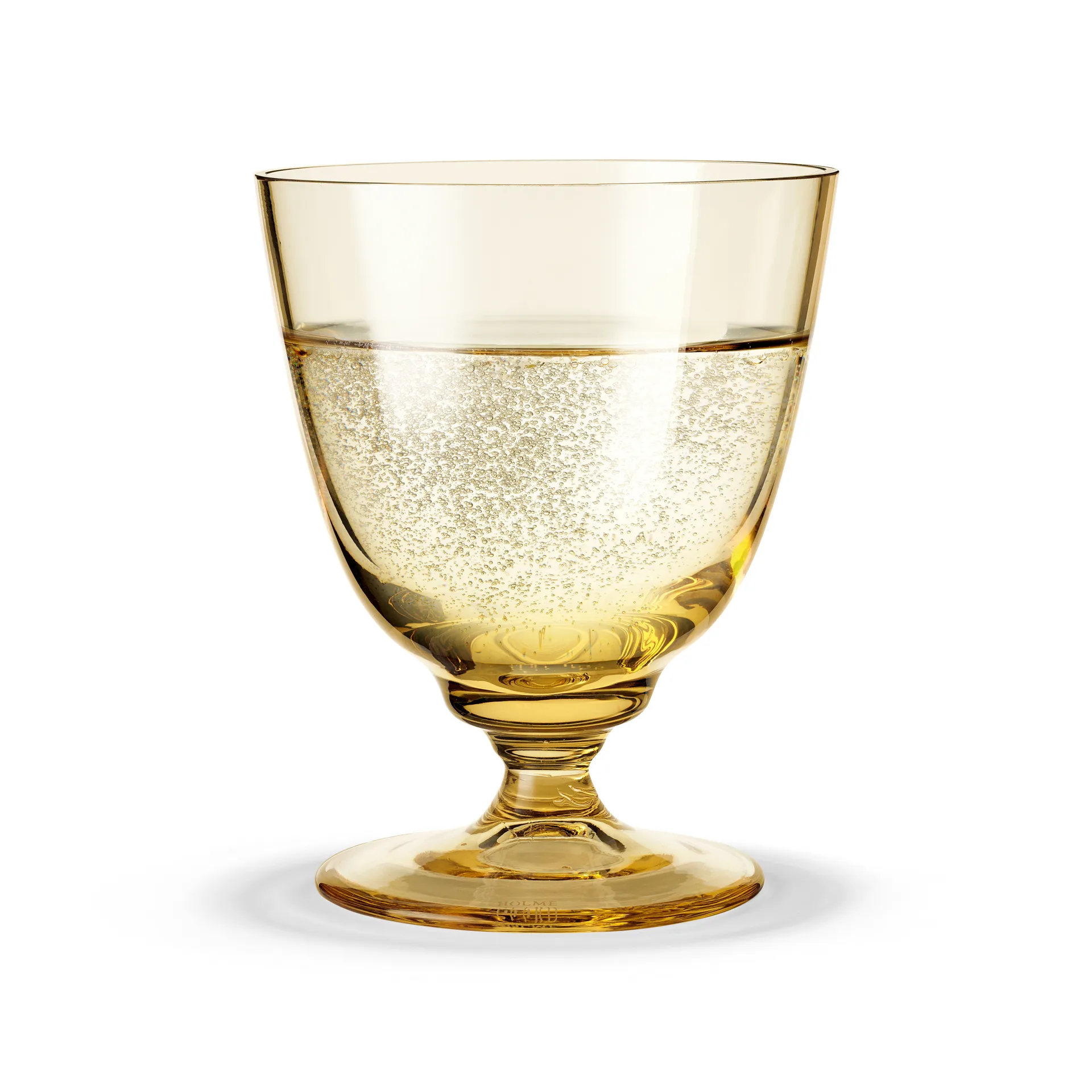 Flow glass on base 35 cl, Amber Holmegaard