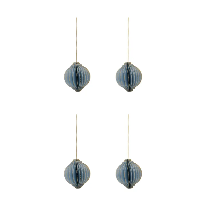 Alsta Christmas hanging 4-pack - Light blue, Ø8 cm - House Doctor