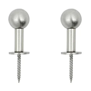 Ball hook 2-pack - Silver finish, Ø4x2 cm - House Doctor