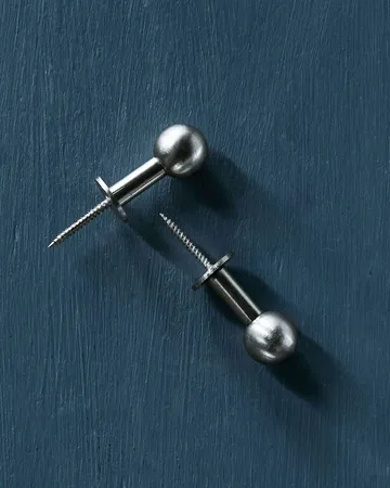 Ball hook 2-pack - Silver finish, Ø4x2 cm - House Doctor